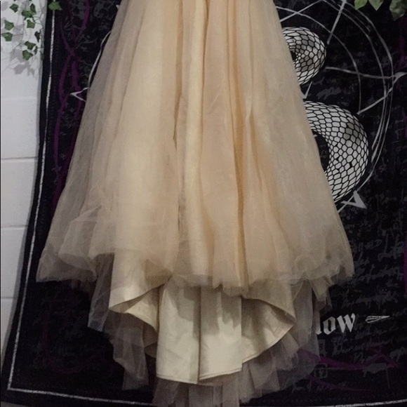 Beautiful rhinestone beaded nude/peach formal gown - Picture 2 of 9